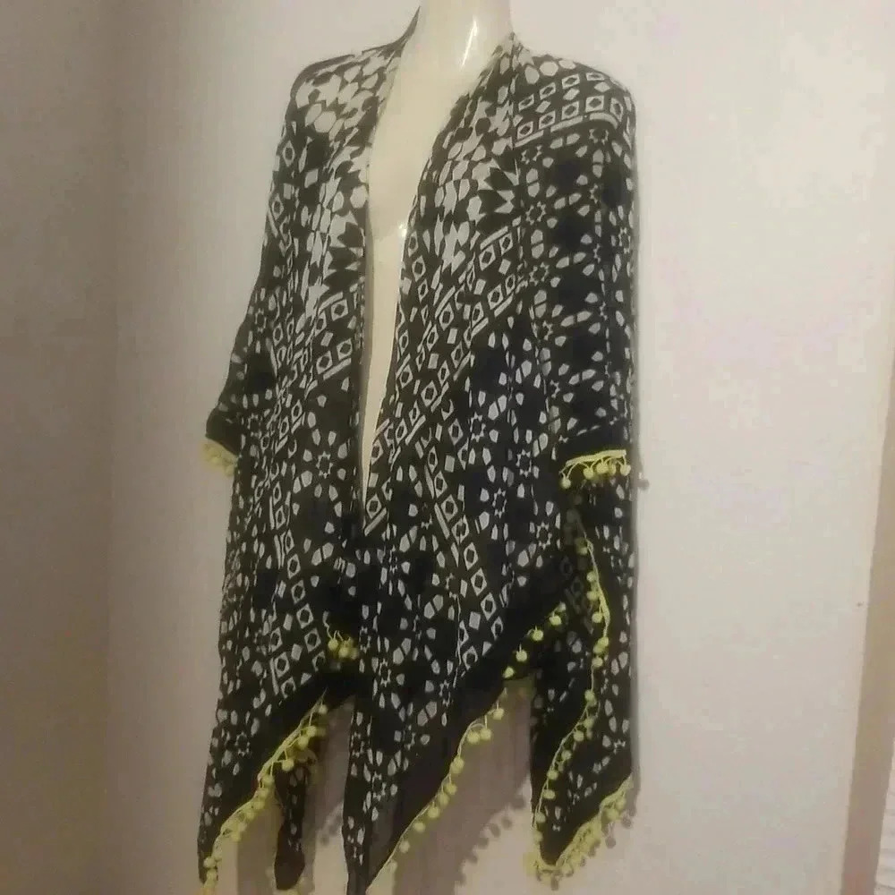 Studio thirty six wrap with pom poms